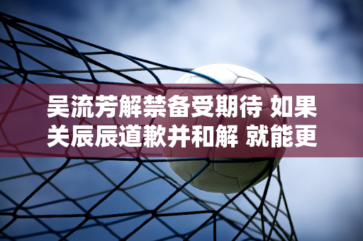 吴流芳解禁备受期待 如果关辰辰道歉并和解 就能更好地维护体操形象