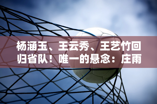 杨涵玉、王云秀、王艺竹回归省队！唯一的悬念：庄雨珊和郑益欣谁会去参加奥运会？