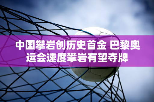 中国攀岩创历史首金 巴黎奥运会速度攀岩有望夺牌